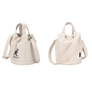 Kangol Flocking Simbol Canvas Bucket Bag- Ivory 3791